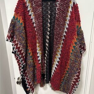 Colorful Knit Poncho